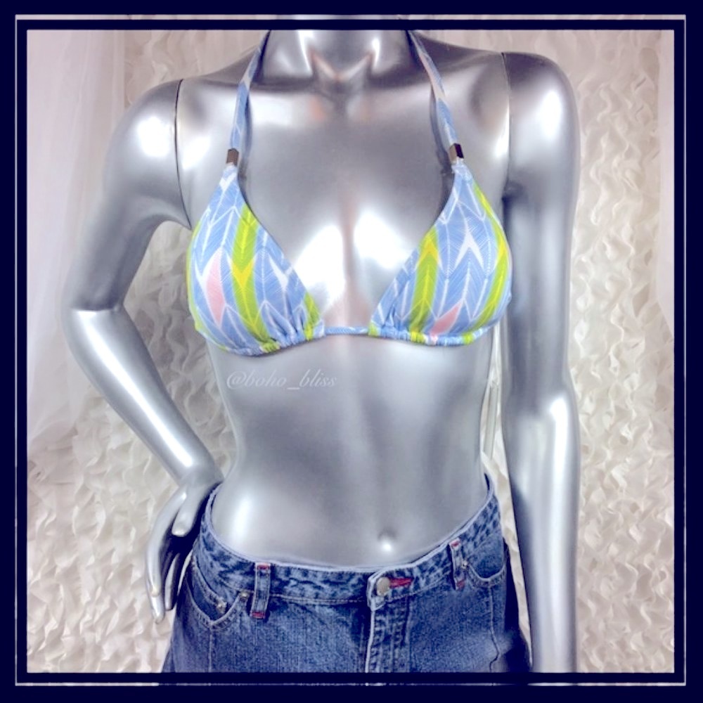TART COLLECTIONS Nordstrom’s String Bikini Top Blue Print NWT - Picture 4 of 8